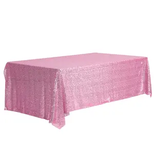 REGALWOVEN 1 Pack Rectangle Tablecloths, Polyester Sequin Table Covers for Dining Room Parties or Dances 47x71inch Pink