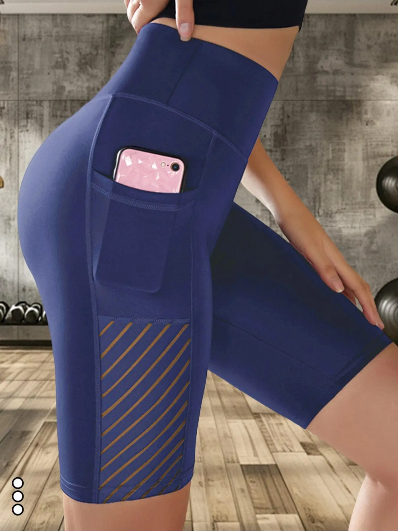 Women's Solid High Waist Sports Short Leggings, Casual Comfy Breathable Skinny Shorts Fitness Workout Shorts for Yoga Gym Workout Running, Ladies Sportswear for Summer, High Waisted High Rise Shorts