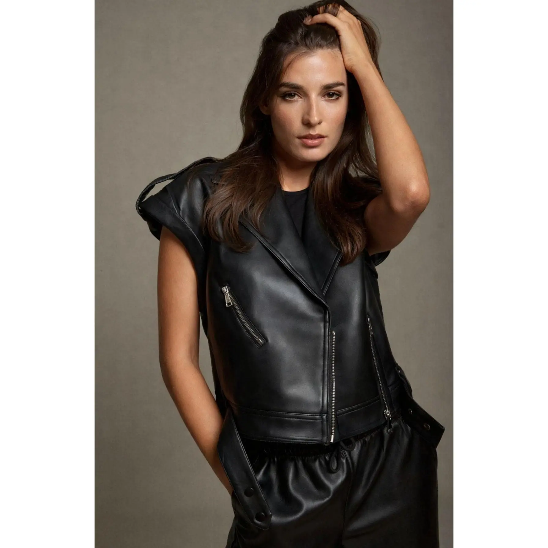 Sleeveless Moto Jacket