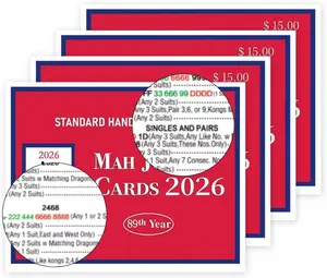2026 Official Mahjong Card – 4PCS Large Print American Mahjong Card, Easy to Read American Mahjong Cards for Enthusiasts and Seniors