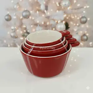 Target Bullseye's Playground Christmas 2025 Ceramic Measuring Cups Red (NEW)