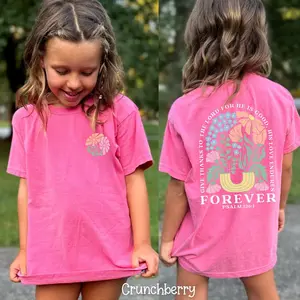 Boho Flower Girls Christian Shirt, Jesus Tee Youth Religious T Shirt Children Worship Tshirt Comfort Colors T-shirt Bible Verse Clothing