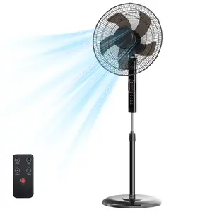 Pedestal Fan with Remote Control - Adjustable Height, 3 Speeds, 3 Modes, Timer, Tilt Head for Bedroom, Living Room