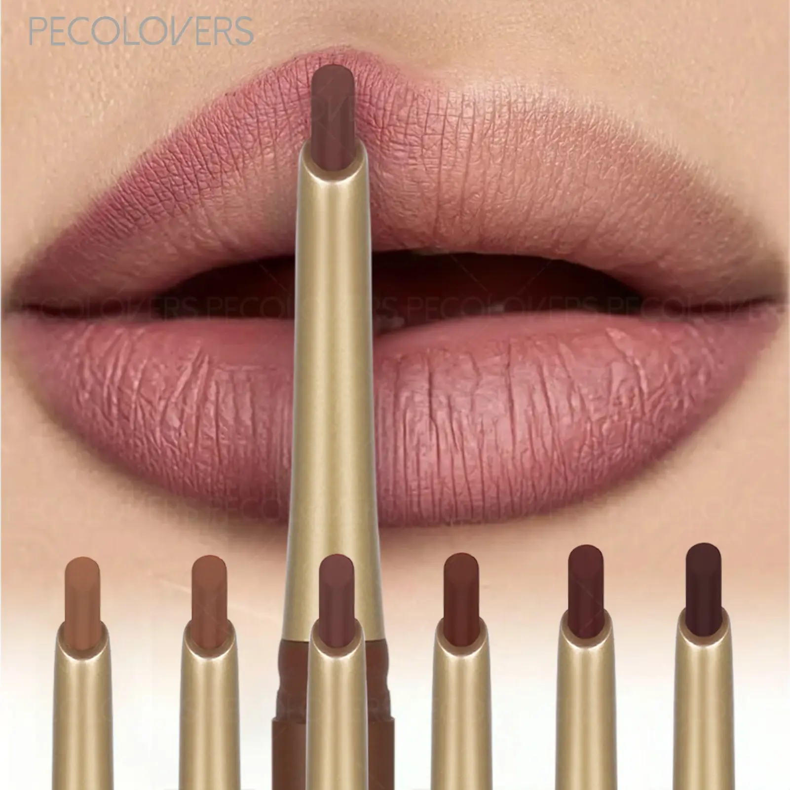 1pc Red Brown Waterproof Long-lasting Lip Liner Pen, Non-sticky, Beauty Lip Makeup, Lipliner