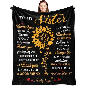 Gifts for Sister, Sister, Birthday Gift from Sis/Brother, Birthday Gift for Women, Sisters, Best Sisters, Gift Ideas, Blanket, Slogan Print Blanket, 60 x 50 Inches