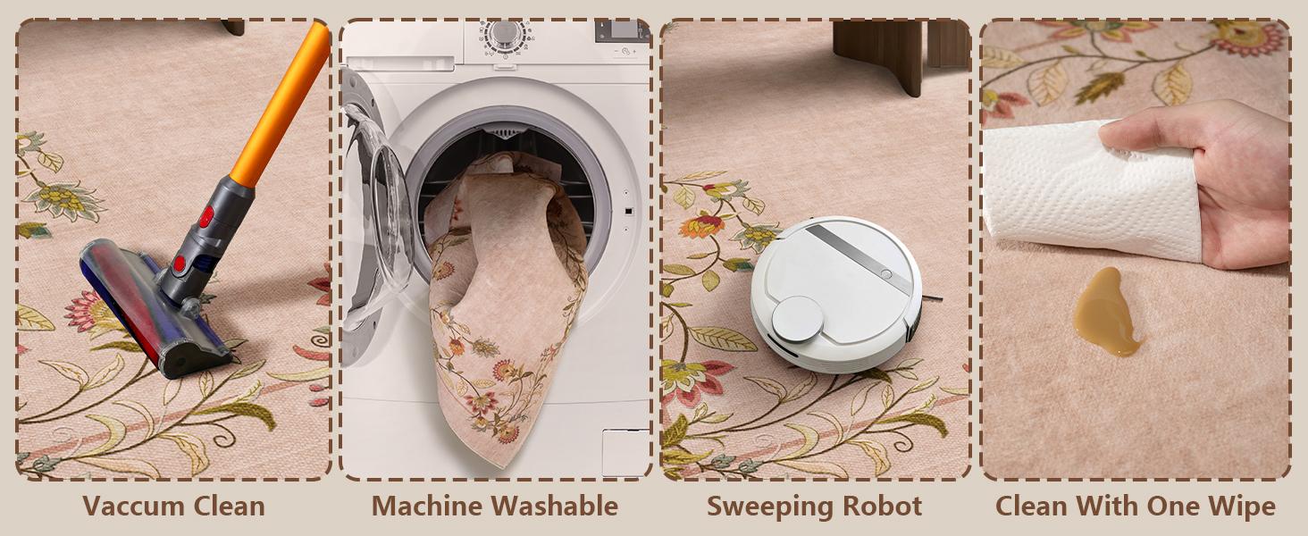 Washable Rug Area Rugs for Living Room: Bedroom Rug Stain Resistant Non Slip Low Pile Ultra Soft Faux Wool Lightweight Large Carpets for Dining Room Kitchen Farmhouse Home Office Indoor Washable Rug Area Rugs for Living Room: Bedroom Rug Stain Resistant Non Slip Low Pile Ultra Soft Faux Wool Lightweight Large Carpets for Dining Room Kitchen Farmhouse Home Office Indoor