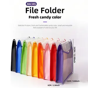 Large Capacity File Folder A4/a5, Holds Up to 500 Sheets, Ideal for Office, Contracts, Exams, School Supplies, Multiple Colors Available
