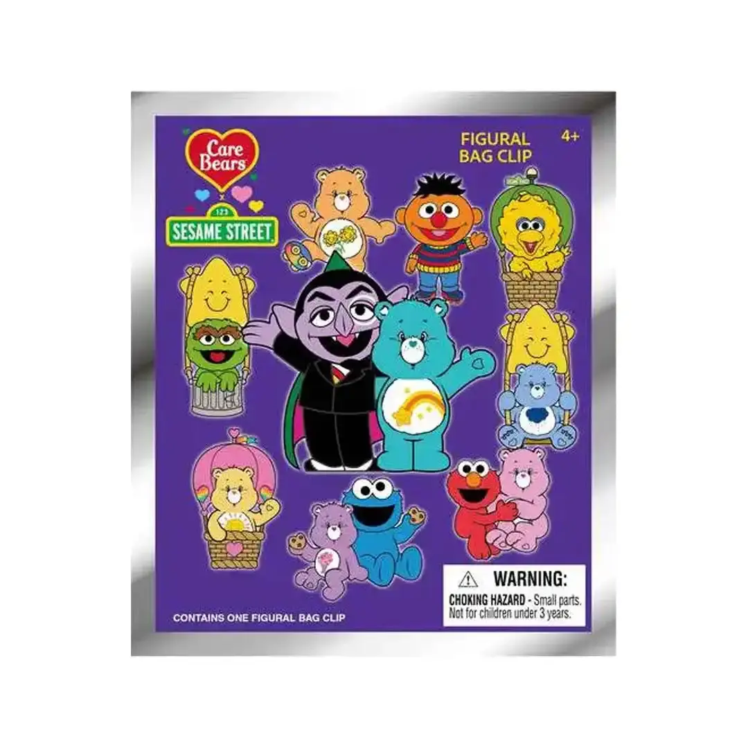 Monogram Care Bears x Sesame Street 3D Series 1 Mini Blind Bag - Mystery Bag, Random Pack, Surprise Pack, Cute Fun Collectible for Enthusiasts