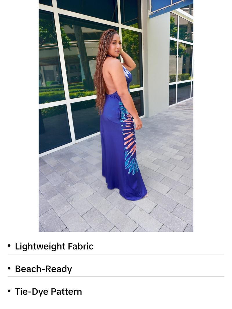 Lia Printed Halter Maxi Dress