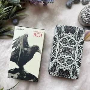CORRADO RIO Tarot Deck Black & White Gothic 78-Card Divination Set for Deep Honest Shadow Work Readings Modern Tarot Art