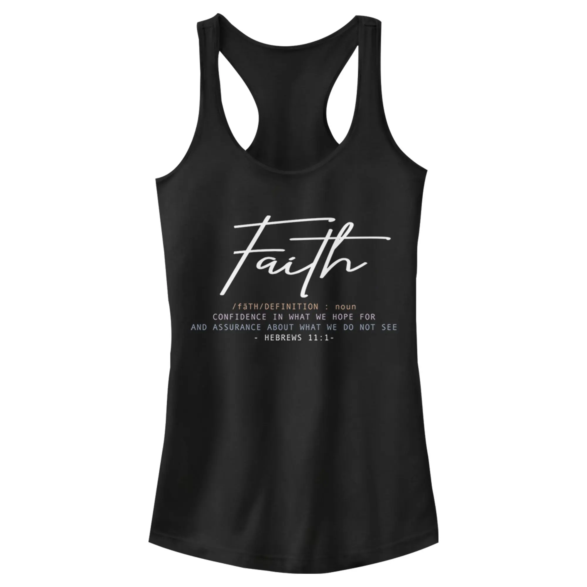 Juniors Womens Lost Gods Faith Definition Racerback Tank Top