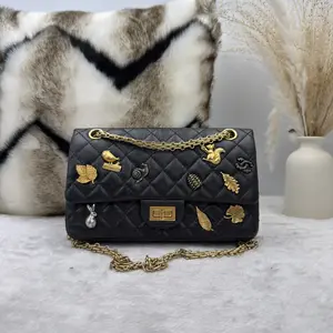 Pre-owned CHANEL 2.55 Animal Limited Edition Black and Gold Chain Bag 866
