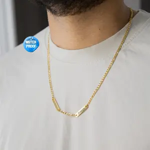 Personalized necklace for men engraved, stainless steel waterproof necklace, custom kids names necklace for dad, fathers day gift, Christmas