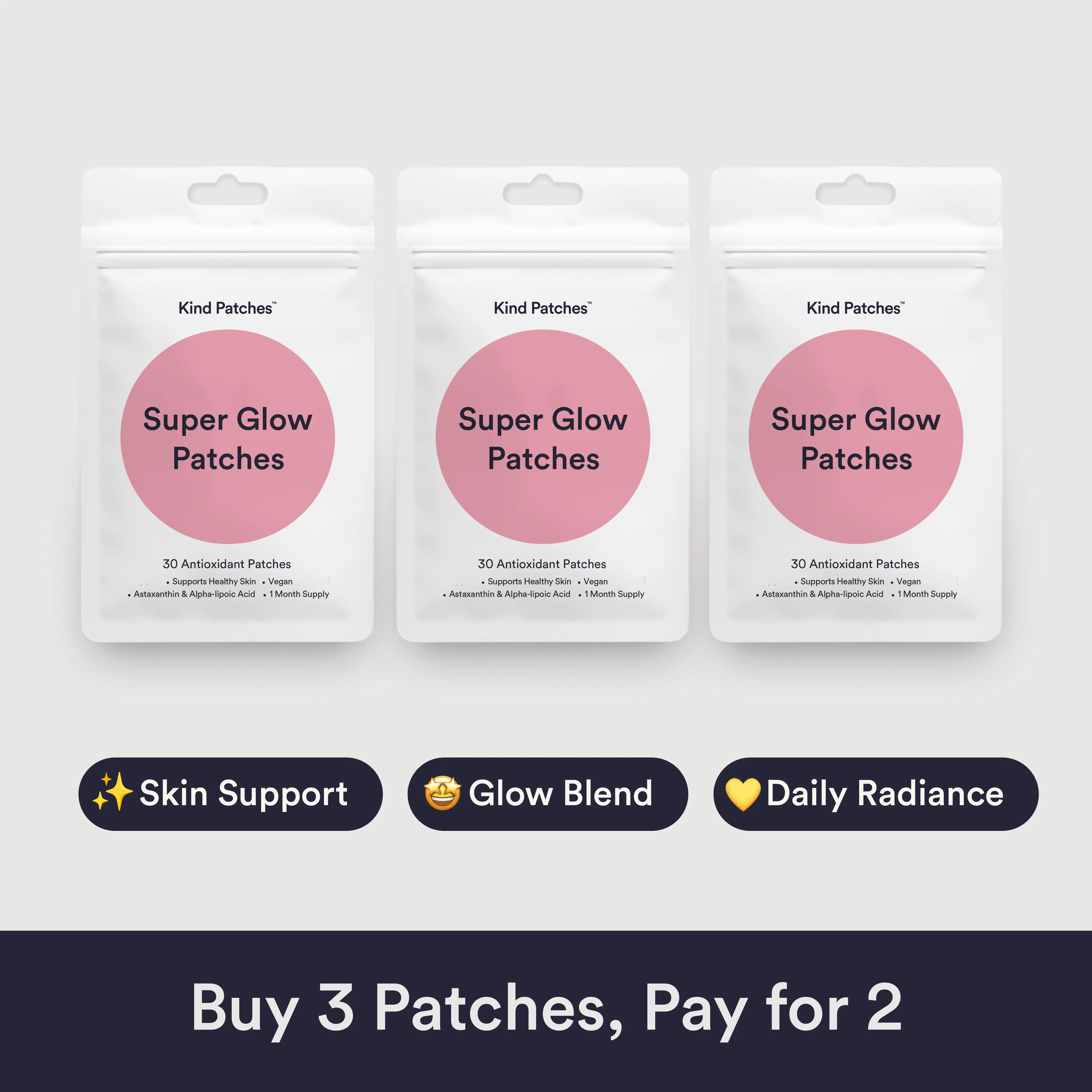 3 Packs of Super Glow Patches 