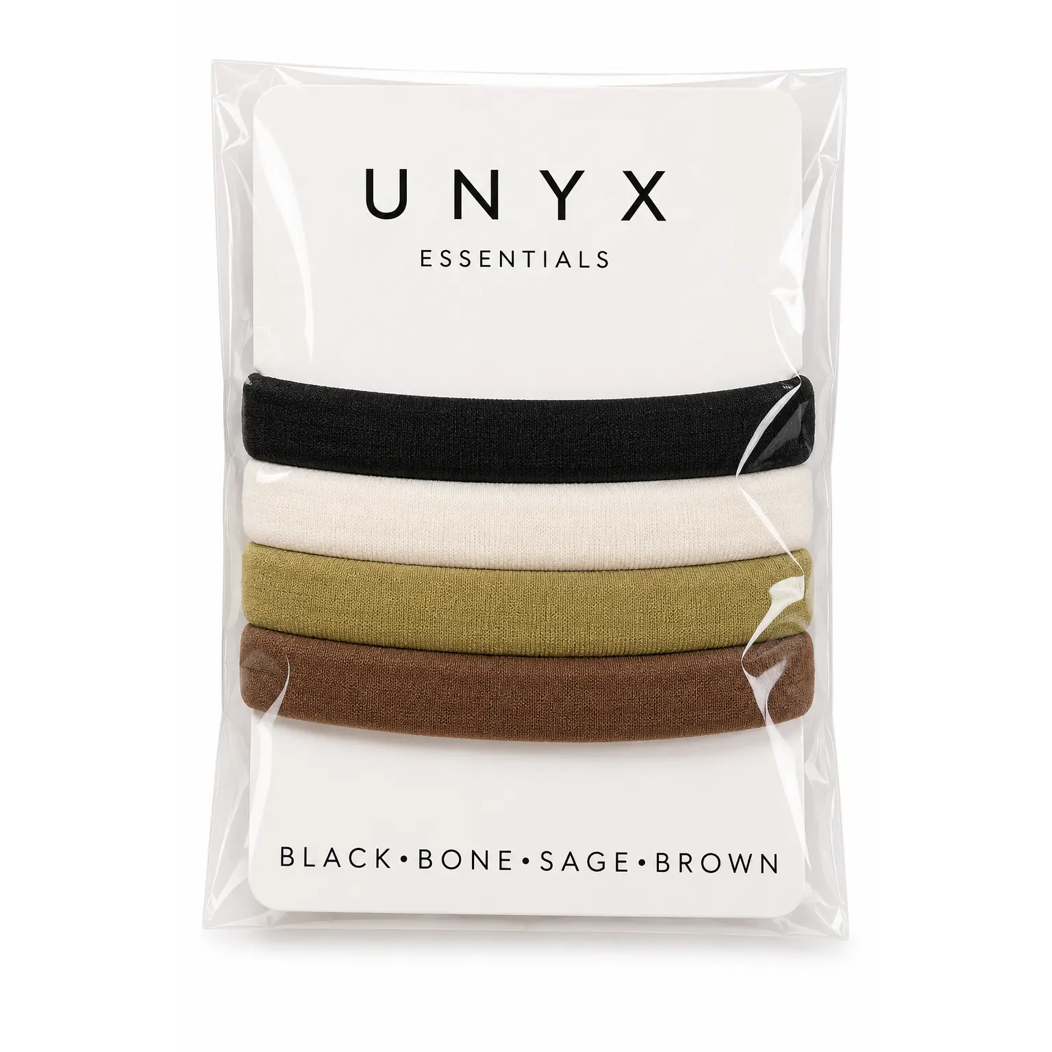 UNYX Hair Tie Set / Soft Hair Elastics for Everyday Wear (4-Pack)