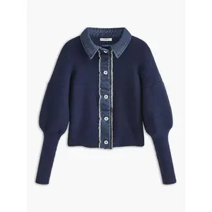 Panel Breasted Stretch Lapel Knit Top