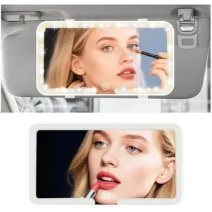 Car LED Makeup Mirror Sun Visor Portable High-Definition Clear-View Car Mirror 1 Count Rechargeable Car Accessory for Easy Application
