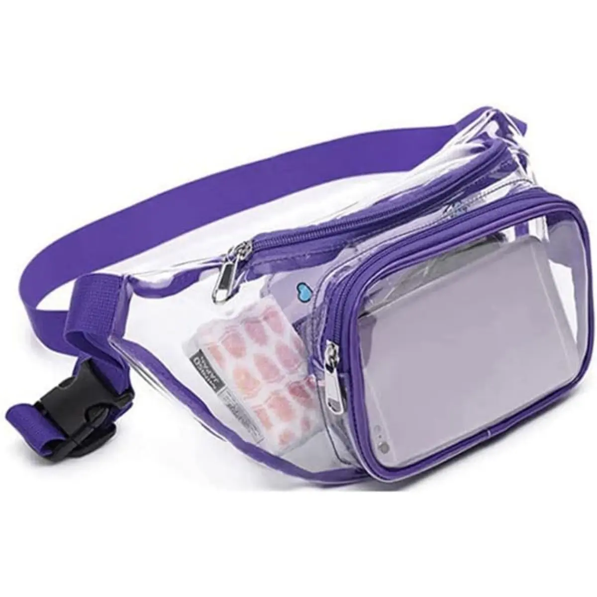 Alikpop Women's Clear Fanny Pack - Stadium Approved, Adjustable 33-47 in Strap, Transparent Waist Bag, Fits 7.5-in Smartphone, Ideal for Stadium Events