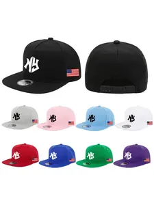 Unisex Ny Letter & American Flag Print Flat Brim Baseball Cap, Fitted Woven Fabric, Adjustable Strap, Street Style, Outdoor Activities, Adjustable Hat, Fitted Hats