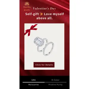 "Stackable Ring Goals ✨   7x12mm Rectangular Moissanite on Sterling Silver – Super Sparkly & Tarnish-Resistant!"