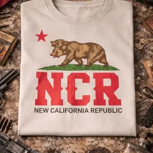Youth & Adult Fallout New California Republic Graphic Shirt, Unisex T-Shirt Inspired by Enclave Vault Tec Wasteland Style For Gamers
