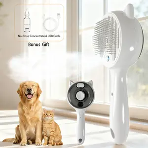 Pet Spray Hair Removal Comb,  Pet Hair Cleaning Brush with Shedding Button, Cat and Dog Beauty Comb, Pet Grooming Supplies, Pet Massage Comb, Shedding Hair Remover, Cat and Dog Hairbrush, Pet Hair Care Tools, Pet Beauty and Grooming Comb Steam Brush for S