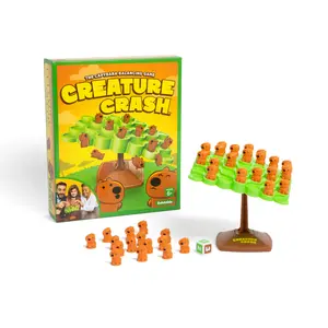 Creature Crash  Capybara Stacking Game for Kids | Balance Board Toy w/ 49 Capys & Dice
