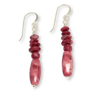 Mine Finds by Jay King Sterling Silver Thulite Bead Dangle Earrings