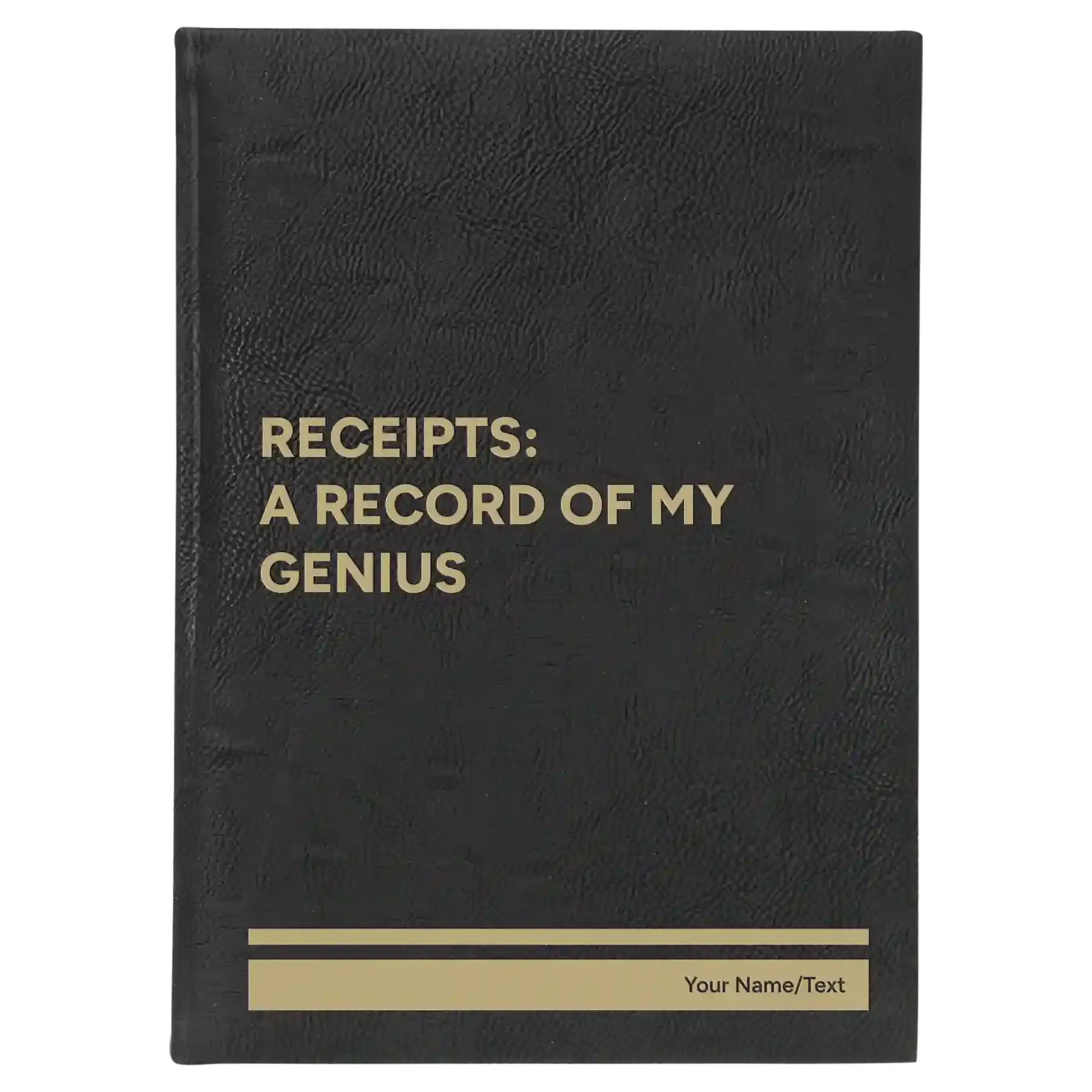 Personalized My Genius Leatherette Sketch Book (large) | Black/Gold