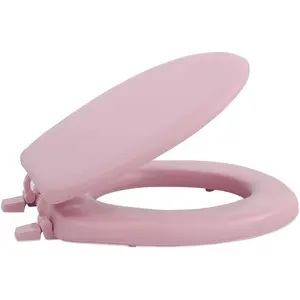 Soft Standard Vinyl Toilet Seat, Tea Rose - 17 Inch Soft Vinyl Cover with Comfort Foam Cushioning - Fits All Standard Size Fixtures - Easy to Install Fantasia