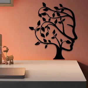 1pc Tree Goddess Metal Wall Art, Tree Goddess Statue Mural, Perfect for Bedroom Wall, Valentine's Day Decor, Ideal Gift for Her, Elegant Metal