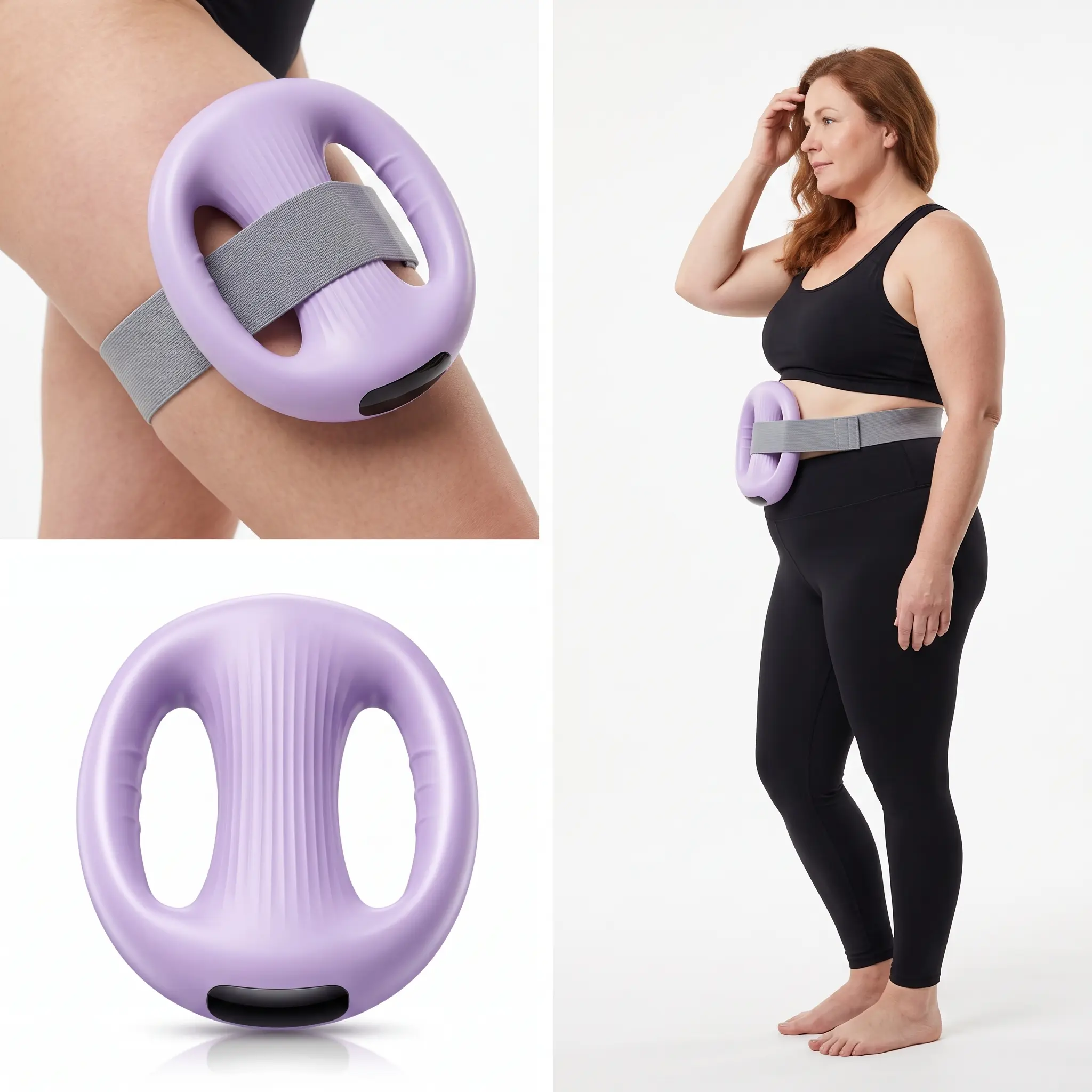 2026 new style Portable Vibrations Cordless Fascia Ring for Whole Body - 6 Speed Levels Neck & Shoulder Muscle Relief Deep Tissue Percussive Massager for Relaxation Pink & Gray Design BackToSchool