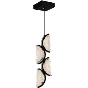 CWI Lighting Moon LED 8 inch Black Mini Pendant Ceiling Light 1715P8-4-101