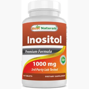 Best Naturals Inositol 1000 mg 60 Tablets Premium Formula 3rd Party Lab Tested Non-GMO Gluten-Free Dietary Supplement