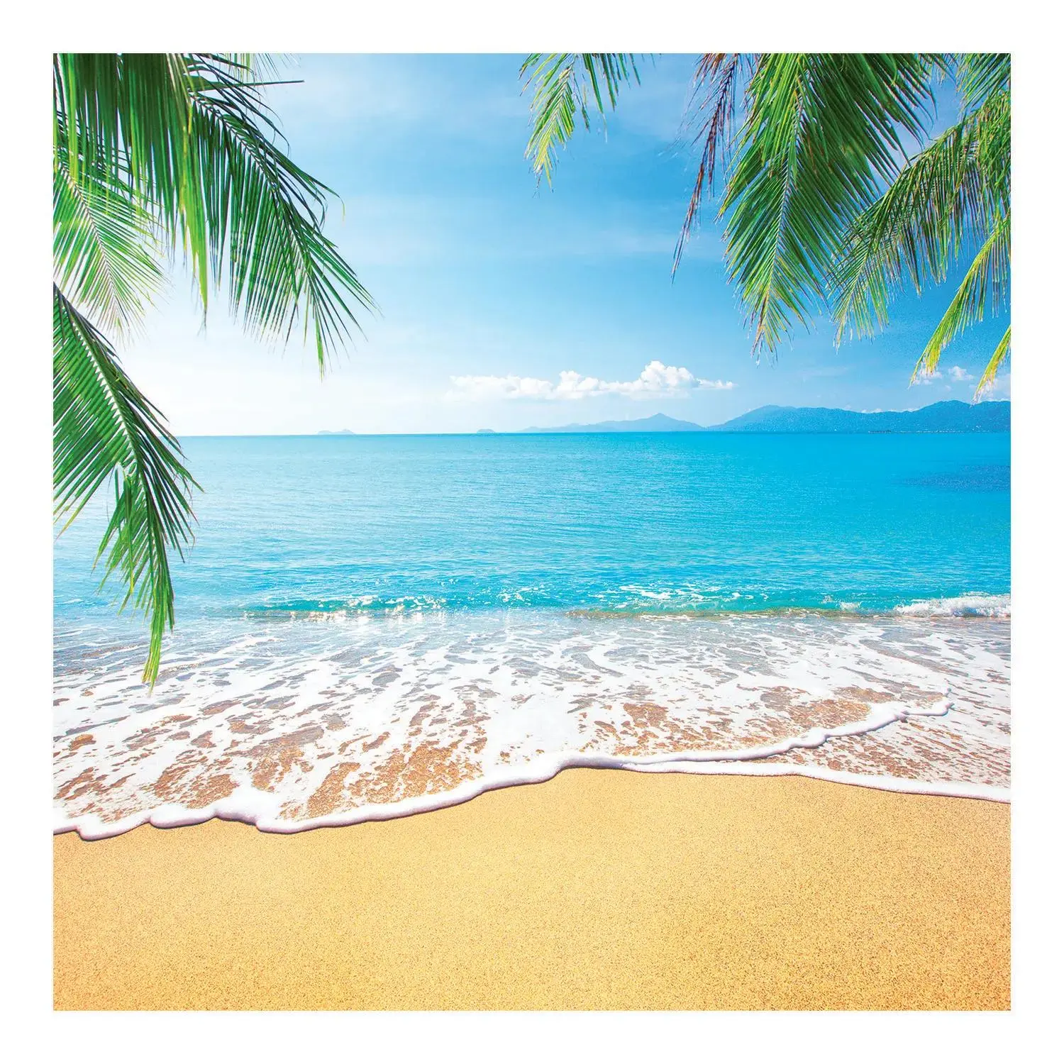 Baby & Maternity Decor 6 Ft x 6 Ft Hawaiian Island Paradise Blue Horizon Beach Backdrop, Backdrop Tapestry Banner Set