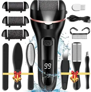 Rechargeable 19-in-1 Electric Foot Callus Remover – Professional Dead Skin, Heel Crack, and Callus Grinder Manicure Nail, Black, Gifts Boyfriend Smooth Cordless