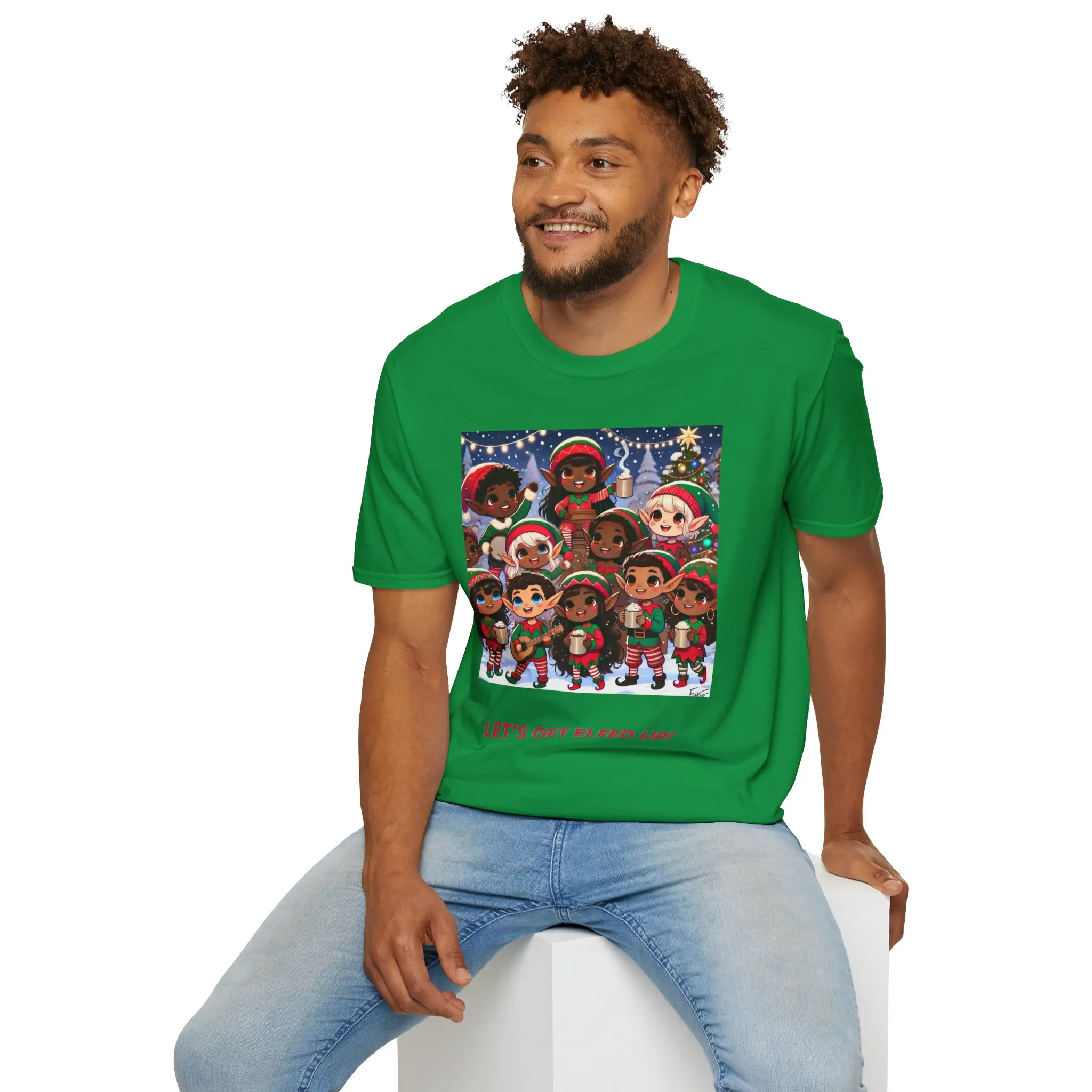 Let's get elfed up! 2, Christmas Elfed Up Graphic Tee, Unisex Holiday T-Shirt, Minority Elves Christmas Tee, Diversity Xmas Top funny graphic