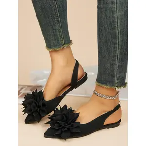 Women's Pointed Toe French Style Leopard Print Flats, Chic Elegant Design for Casual & Semi-Formal Occasions, Comfortable Rubber All Seasons Shoes