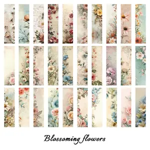 30 Floral Bookmark Set, Elegant Flower Design Bookmarks, DIY Craft Supplies, Perfect Gift for Readers, Enhance Reading Experience