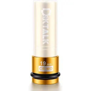 1/2" Drive 19mm Wheel Lug Nut,Color-Coded Non-Marring Deep Thin Wall with Removable Protect Sleeve, 6 Point, Cr-Mo