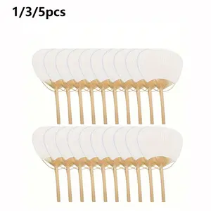 1/3/5pcs Wedding Fans, Pure Bamboo Handle, Blank Calligraphy Art, Group Fan, Summer Hand Fan, Ideal for Weddings and Events