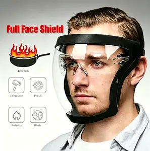 Full Face Clear Mask with Adjustable Buckle, Transparent Anti-scratch Protective Cover, Breathable Lightweight Full Face Guard, Multifunctional Shield for Household Cooking Industrial Operation Outdoor Working And Daily Safety Protection.teenage boy gifts