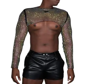 obsidian MCE rhinestone long sleeve shoulder shrug see