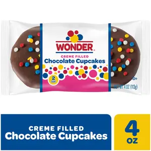 Wonder Chocolate Cupcakes – Creme Filled, 6ct 4oz Treats