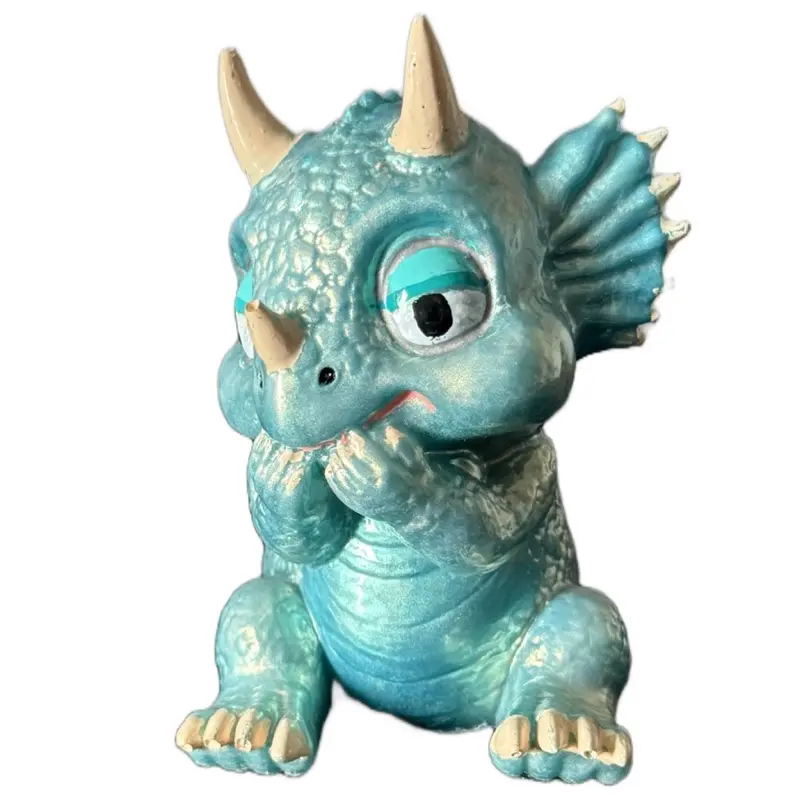 Loves2craft Bootique Cute Baby Dino Statue Handmade Resin Figurine with Handpainted Details Perfect for Home Decor and Collectibles