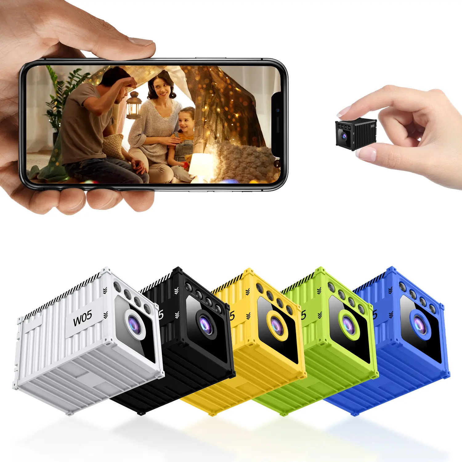 ZQOYN Mini Hidden 1080P WiFi Security Camera (Black) - Container-Shape Indoor Camera, Motion Detection, Loop Recording, 128GB SD Card Supported, Phone & PC Compatible, Local Storage