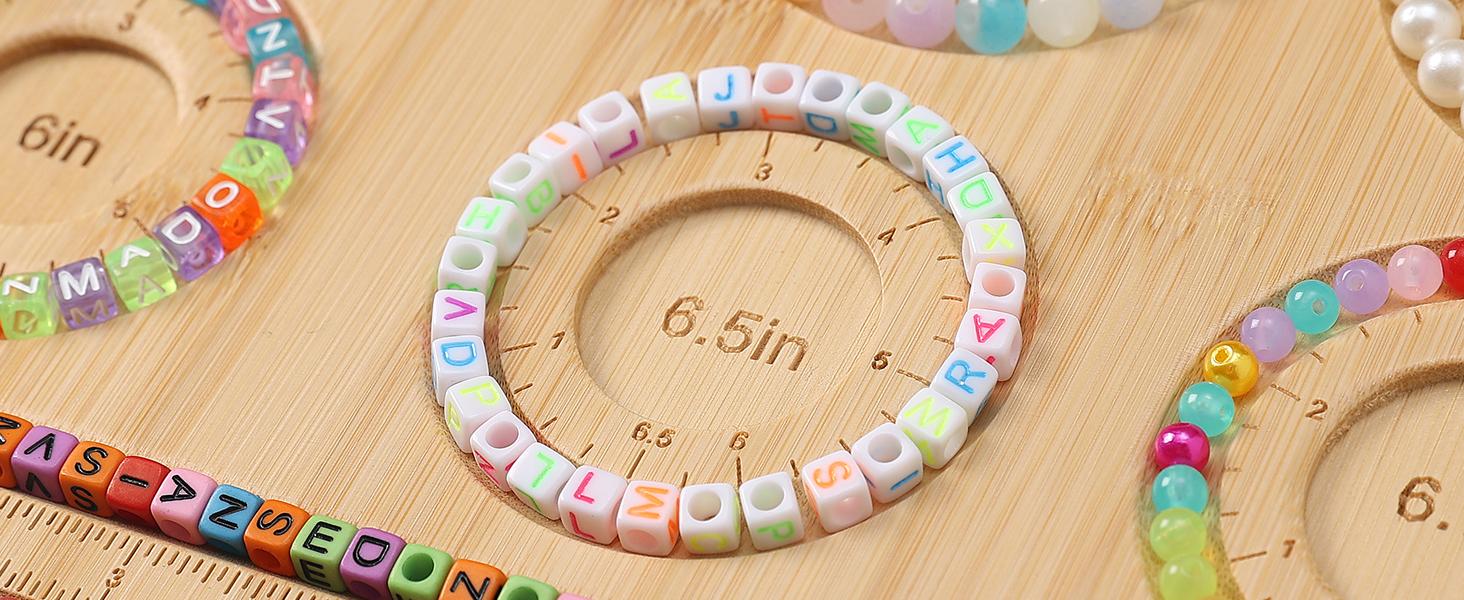Bead Board for Jewelry Making, Bamboo Beading Board for Jewelry Bracelet Making, DIY Bracelet Bead Board