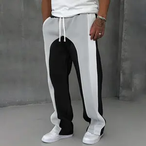 Men's Casual Patchwork Color Long Trousers, Autumn Fashion
