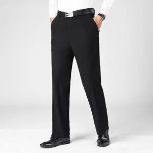 Men’s slim fit stretch dress pants, single pack, wrinkle-resistant casual slacks, business casual chino pants for work/office