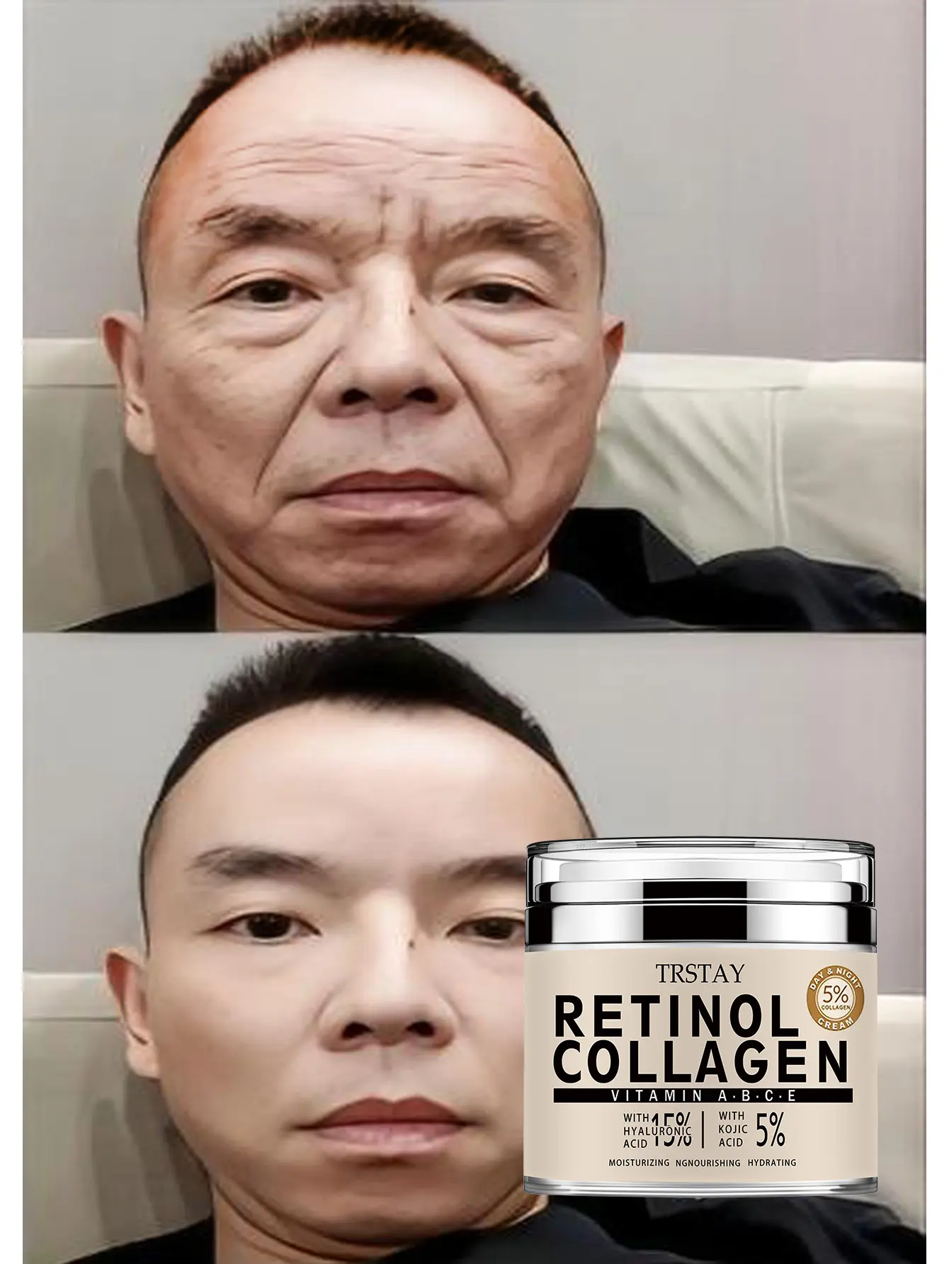 Men's Retinol & Collagen-Enriched Moisturizing Face Cream with Hyaluronic Acid, Lightweight Hydration, Fresh Non-Greasy Feel for Daily Skincare